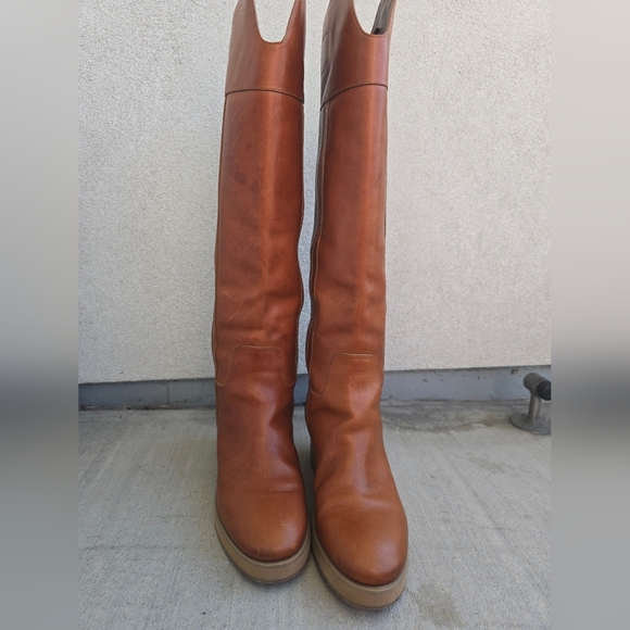 Jimmy Choo Tan Over the Knee Boots Minimalist Design - Picture 8 of 15